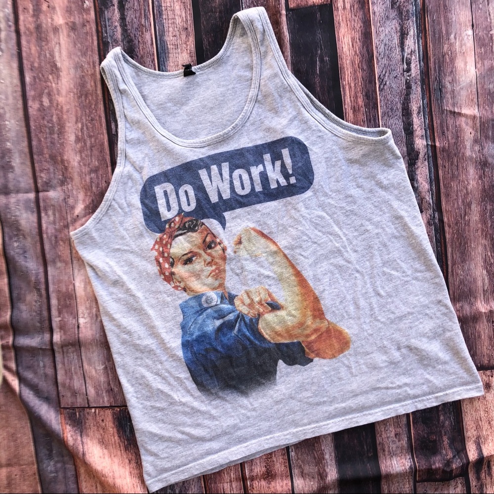 Rosie the Riveter tank top, sleeveless tee
